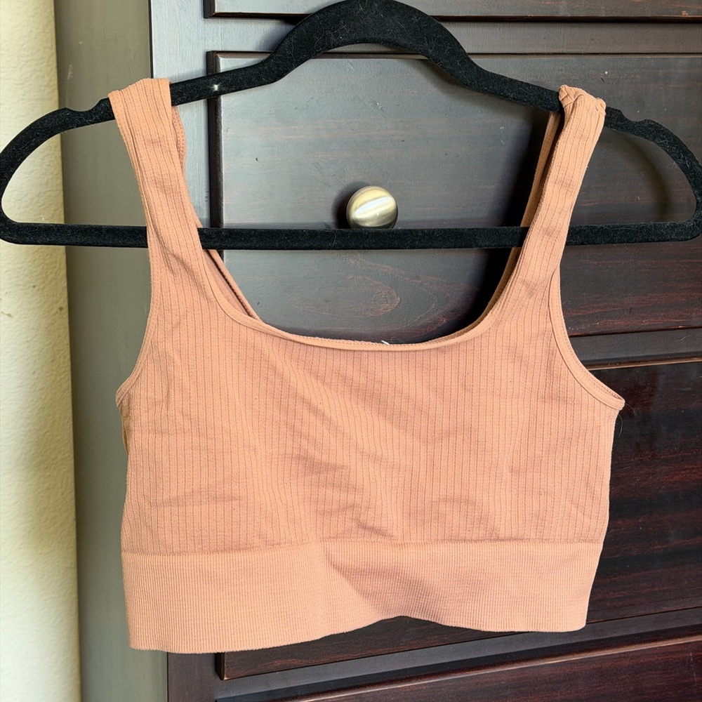 Ribbed Scoop-Neck Bralette
